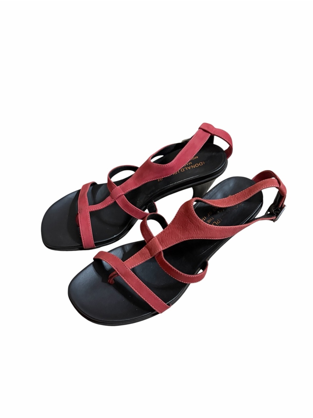 Donald J. Pliner Red Leather Strappy Women's Sandals Temira T-Strap
Thong Size 6